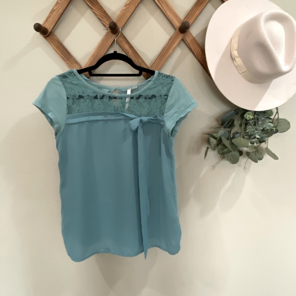 Teal Laced Blouse